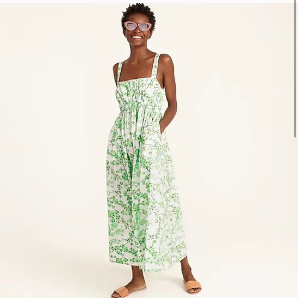 J.Crew Gathered Tank MIDI Cherry Blossom Dress